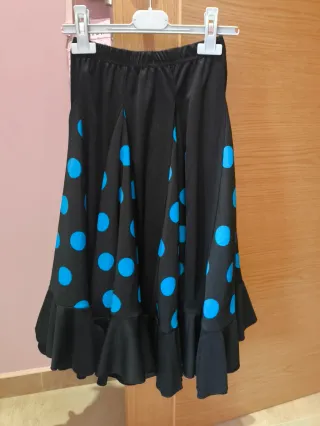 Falda flamenca sevillana lunares  5-8 años de nuev