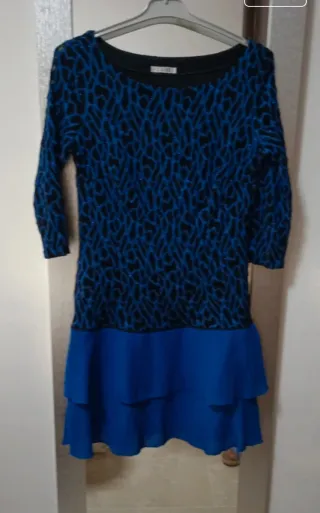 Vestido D'cero fiesta azul y negro