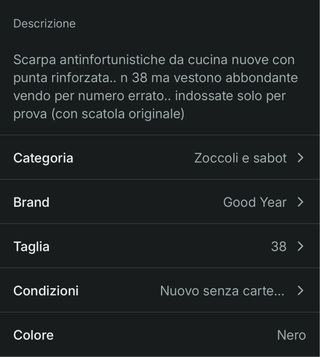 Zoccoli da lavoro Goodyear unisex taglia 38