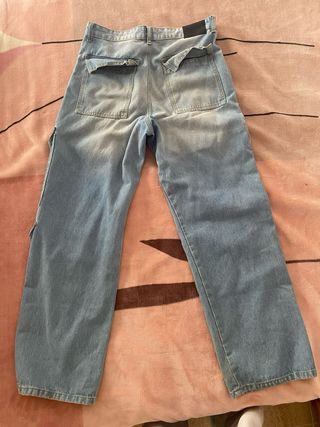 Pantalones cargo vaqueros azules