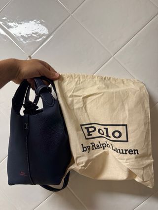 Bolso Tote Azul Polo Ralph Lauren Pequeño 