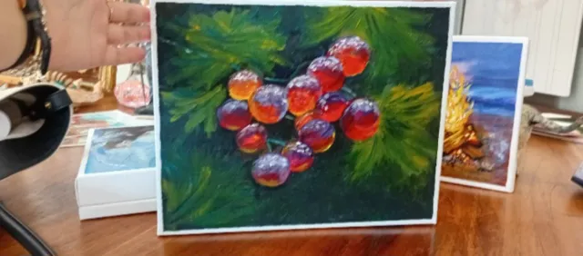 Cuadro de uvas rojas y verdes