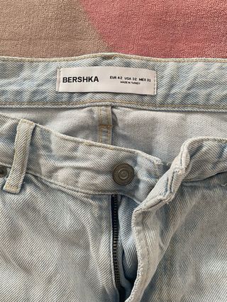 Bershka Shorts Vaqueros Desgastados Azules