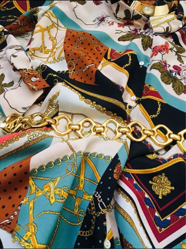 Camisa Zara Estampada Multicolor Talla S