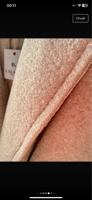 Cappotto/Mantella corto beige, con cintura - 46/48