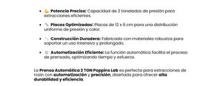 PRENSA AUTOMATICA 2TON (PLACA 12x6CM) POPPINS LAB