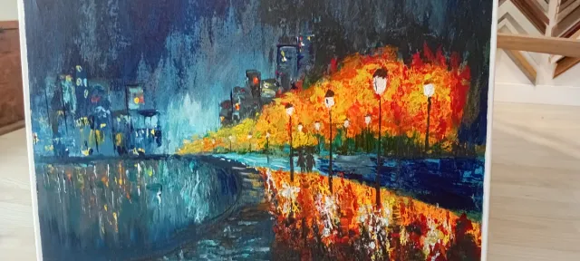 Cuadro moderno azul y verde