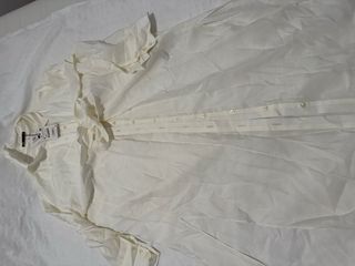 Vestido Camisero Zara Blanco Talla Única