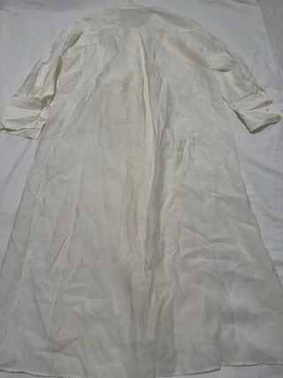 Vestido Camisero Zara Blanco Talla Única