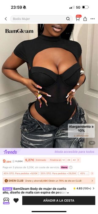 Body corsé BamGleam negro, recien llegado de shein