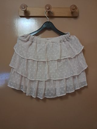 Minifalda rosa con volantes
