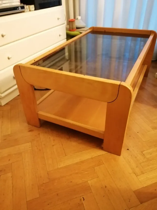 Mesa de centro madera y cristal