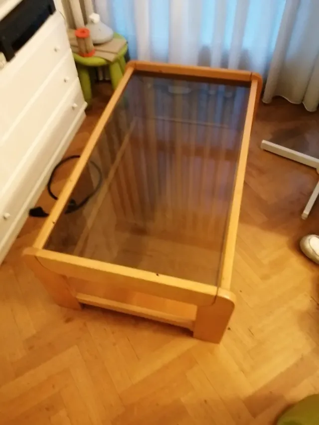 Mesa de centro madera y cristal