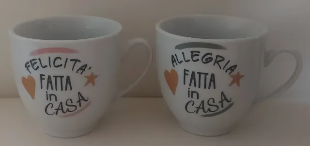 Set 2 Tazze + 2 Cucchiaini in porcellana "ETM"