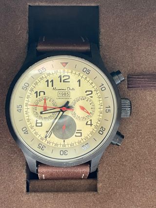 Reloj Massimo Dutti Cronógrafo Beige Marrón