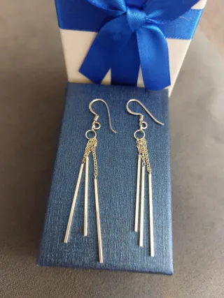 Pendientes plata ley S925 largos