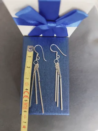 Pendientes plata ley S925 largos