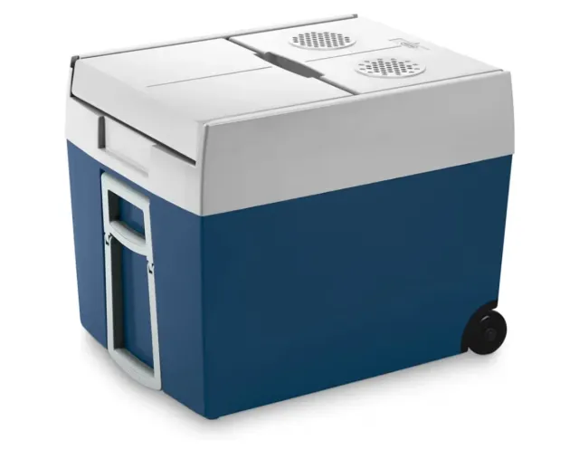 Mobicool Nevera portátil azul y blanca con ruedas
