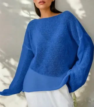 Camisola Malha MANGO Azul