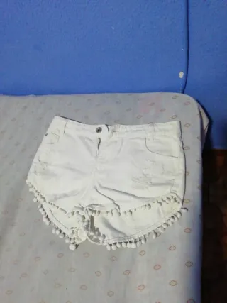 Shorts vaqueros blancos mujer