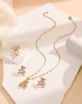 Conjunto Joyas oso corazón. CON ETIQUETA