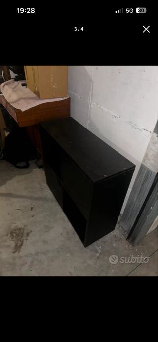 Mobile acquario nero legno