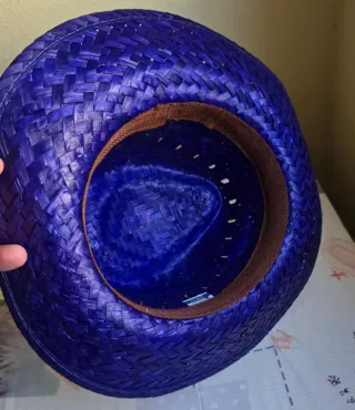 Sombrero de paja ( color azul)