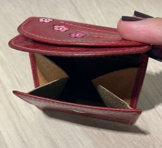 Cartera de piel Amichi roja