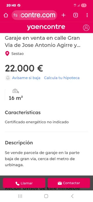 Parcela de garaje en Sestao