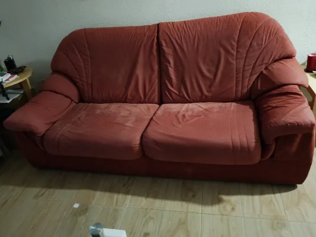 Sofá de 3 y 2 plazas rojo