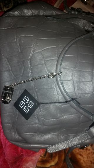 Bolso B&B Gris Piel Cocodrilo