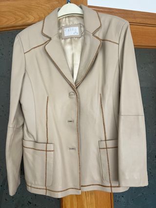 Chaqueta YAIZA Piel Beige Talla 42