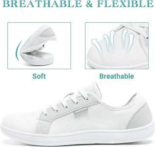 Zapatos Descalzos Unisex Punta Ancha Blancos