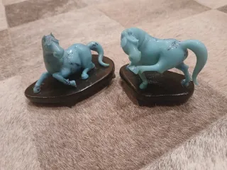 Par de caballos porcelana esmaltada