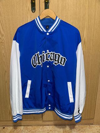 Chaqueta estilo universitario Chicago azul y blanc