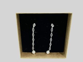 pendientes plata 925mm con piedra con perla