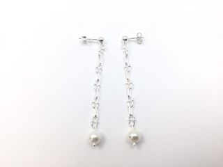 pendientes plata 925mm con piedra con perla