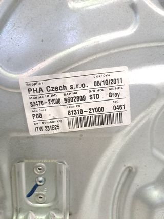 ELEVALUNAS DELANTERO IZQUIERDO HYUNDAI IX35