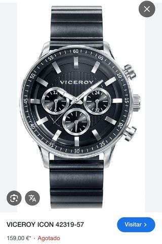 Reloj Viceroy Negro y Plateado