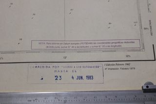 Carta de navegación Cabo San Sebastián e Islas Hormigas.