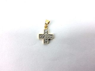 Colgante Cruz Oro 18k Diamantes