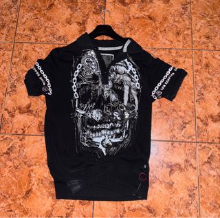 Polo Philipp Plein Negro Calavera