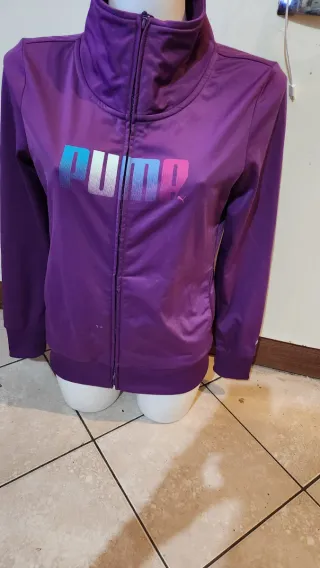 Felpa Puma Viola Logo Multicolore Taglia S