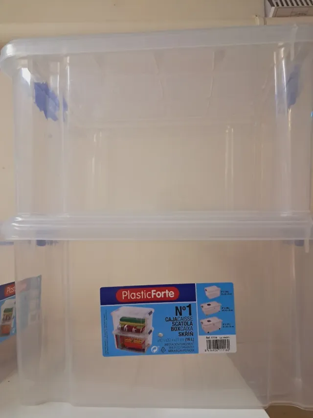 Cajas de almacenaje PlasticForte transparentes