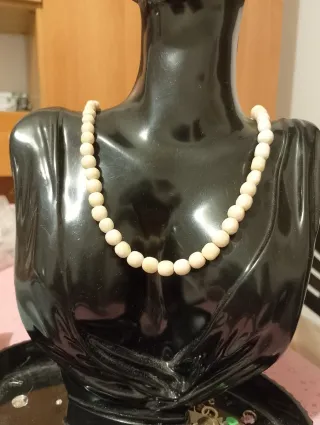 Collana  vintage perle eburnee