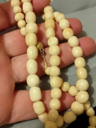 Collana  vintage perle eburnee