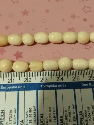 Collana  vintage perle eburnee