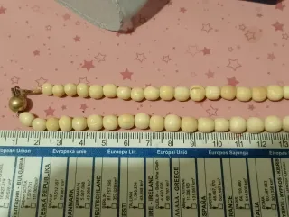 Collana  vintage perle eburnee