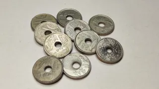 Lote 10 monedas 25 Pts Juan Carlos I 