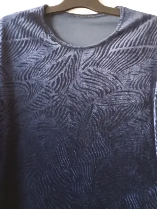 Camiseta azul manga larga mujer
